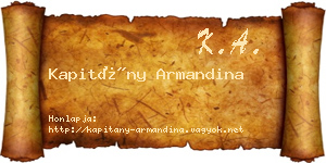 Kapitány Armandina névjegykártya
